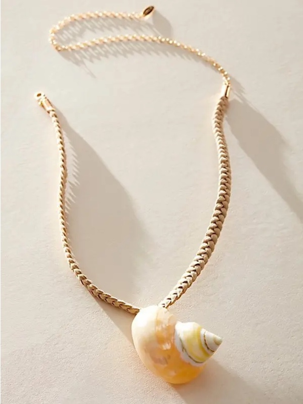 Free People Handcrafted Shell Pendant Necklace in Cream